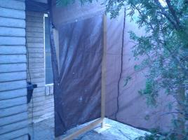 Daylight: FCG frame with tarp backing